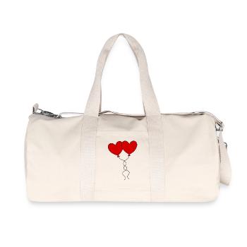 Saint-Valentin, Saint-Valentin, Saint-Valentin - Sac de sport en toile recyclée Stanley/Stella - blanc naturel - Devant