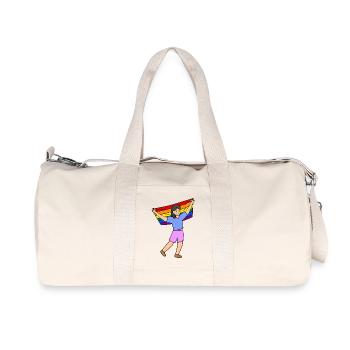 Lgbt Rainbow Flag Parade Gay Rights - Recycled Canvas Sports Bag by Stanley/Stella - natural - Front