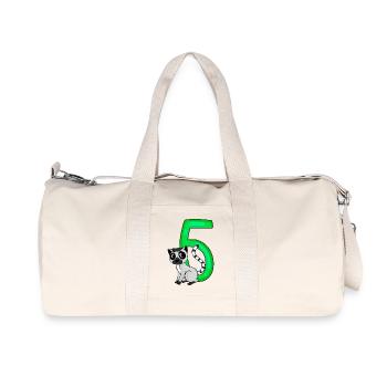 5 Birthday 5 years old with animal motif - five - Recycled Canvas Sports Bag by Stanley/Stella - natural - Front