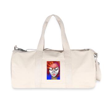 Ausdrucksstarke Frauenporträt Illustration - Recycelte Canvas-Sporttasche von Stanley/Stella - Naturweiß - Vorne