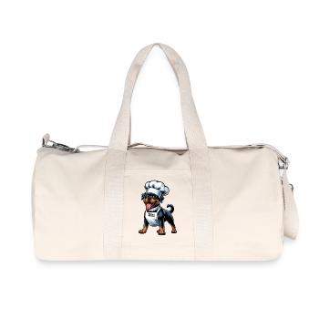 Rottweiler dog chef design - Recycled Canvas Sports Bag by Stanley/Stella - natural - Front