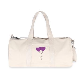 Heart Violet Balloon, Balloon, Valentine's Day - Recycled Canvas Sports Bag by Stanley/Stella - natural - Front