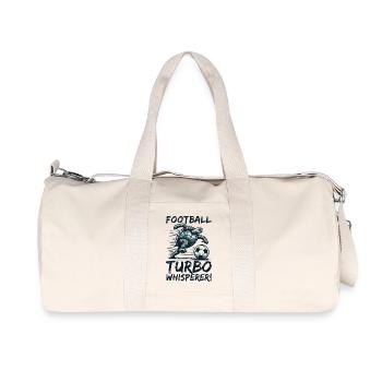 TURTLE FOOTBALL STAR: FUSSBALL-TURBO-WHEASPERER - Recycelte Canvas-Sporttasche von Stanley/Stella - Naturweiß - Vorne