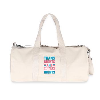 LGBTQ Pride Month - Trans Rights Are Human Rights - Recycled Canvas Sports Bag by Stanley/Stella - natural - Front