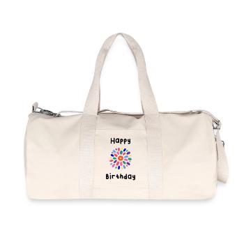 HAPPY BIRTHDAY. HAPPY BIRTHDAY. BIRTHDAY. - Recycled Canvas Sports Bag by Stanley/Stella - natural - Front