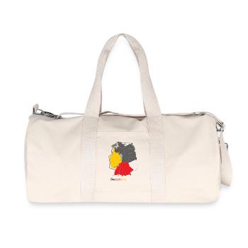 Kreative Deutschlandkarte Collage - Recycelte Canvas-Sporttasche von Stanley/Stella - Naturweiß - Vorne