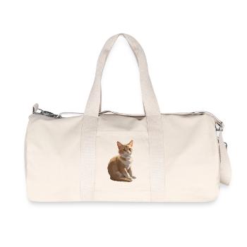 Chat mignon - Conception de chat de compagnie - Sac de sport en toile recyclée Stanley/Stella - blanc naturel - Devant