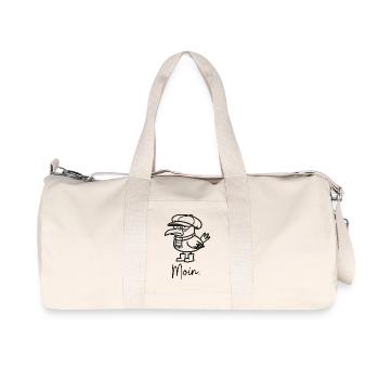 grumpy seagull with cap and moin - Recycled Canvas Sports Bag by Stanley/Stella - natural - Front