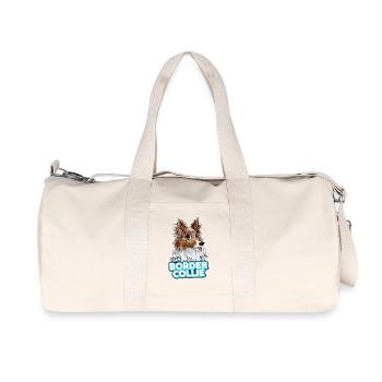 TEAM Border Collie Long Hair - Red Merle Tri - Recycled Canvas Sports Bag by Stanley/Stella - natural - Front