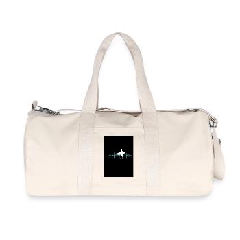 Surfer silhouette with sound wave layout - Recycled Canvas Sports Bag by Stanley/Stella - natural - Front