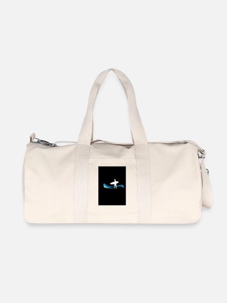 Surfer Silhouette auf Wellen - Recycelte Canvas-Sporttasche von Stanley/Stella - Naturweiß
