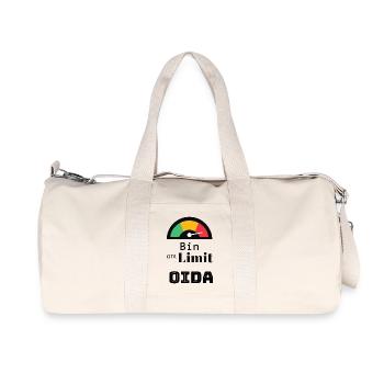 Spruch: bin am Limit oida - Recycelte Canvas-Sporttasche von Stanley/Stella - Naturweiß - Vorne