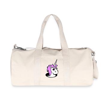 Licorne Fille Joli Trou Inférieur Dessin Animé Fille Mignonne - Sac de sport en toile recyclée Stanley/Stella - blanc naturel - Devant