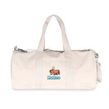 Falkenhof Matteo Cheval de bande dessinée - Sac de sport en toile recyclée Stanley/Stella - blanc naturel - Devant