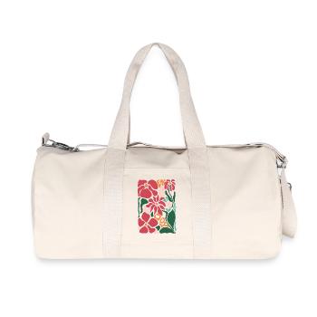 Gute Laune Blumen - rot - Recycelte Canvas-Sporttasche von Stanley/Stella - Naturweiß - Vorne