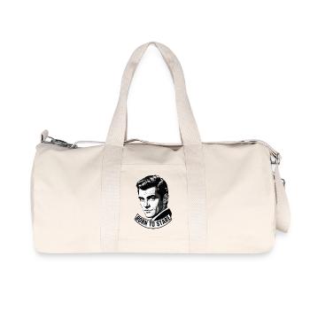 Born To Stare Funny Retro Comic Man - Recycled Canvas Sports Bag by Stanley/Stella - natural - Front