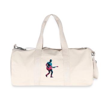 Guitar - Cool Guiratist Music Logo - Recycled Canvas Sports Bag by Stanley/Stella - natural - Front