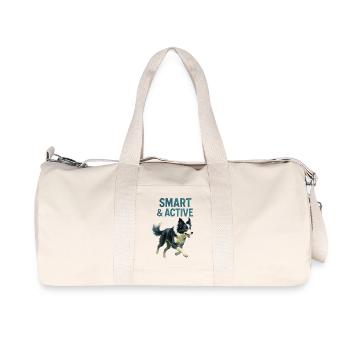 Border Collie Dog - Recycled Canvas Sports Bag by Stanley/Stella - natural - Front