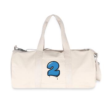 Graffiti Bleu Numéro 2 Gouttes - Sac de sport en toile recyclée Stanley/Stella - blanc naturel - Devant