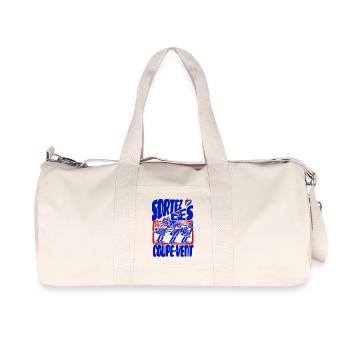 Sortez les coupe vent rétro bleu blanc rouge - Sac de sport en toile recyclée Stanley/Stella - blanc naturel - Devant