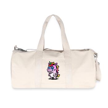 Monstre licorne lumineuse - Sac de sport en toile recyclée Stanley/Stella - blanc naturel - Devant