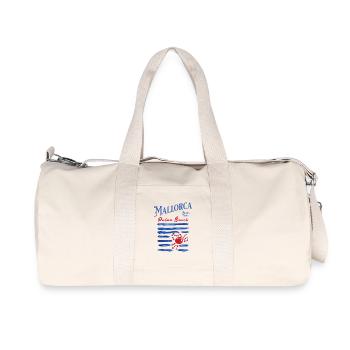 Mallorca 2022 Palm Beach Blaue Krabbe - Recycelte Canvas-Sporttasche von Stanley/Stella - Naturweiß - Vorne