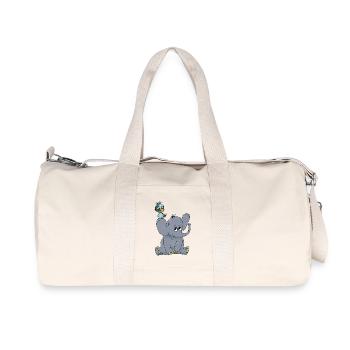 Elefant_mit_Vogel - Sac de sport en toile recyclée Stanley/Stella - blanc naturel - Devant
