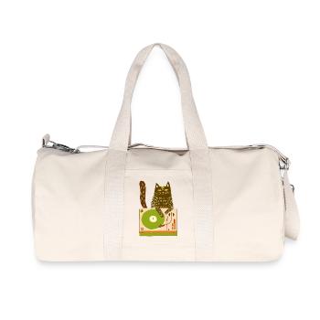 Katzen-DJ auf Plattenspieler - Recycelte Canvas-Sporttasche von Stanley/Stella - Naturweiß - Vorne