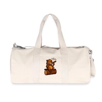 Chilling beaver with cigar - Recycled Canvas Sports Bag by Stanley/Stella - natural - Front