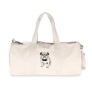Bulldogge schwarz  - Recycelte Canvas-Sporttasche von Stanley/Stella - Naturweiß - Vorne