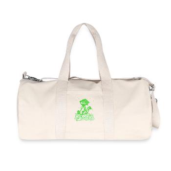 Chien graffiti néon à rayures vertes - Sac de sport en toile recyclée Stanley/Stella - blanc naturel - Devant