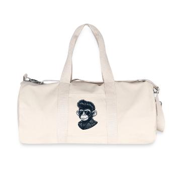 Cool Monkey Chimpanzee Sunglasses Rock and Roll - Recycled Canvas Sports Bag by Stanley/Stella - natural - Front