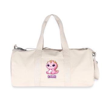 Mignonne fille Chibi de dessins animés de dinosaures T-Rex - Sac de sport en toile recyclée Stanley/Stella - blanc naturel - Devant