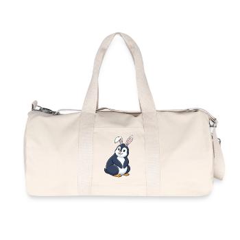 Süßer Pinguin Hase Fusion Cartoon Lustig Ostern - Recycelte Canvas-Sporttasche von Stanley/Stella - Naturweiß - Vorne