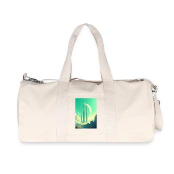 Paysages spatiaux rétro futuristes Esthétique des années 1960 - Sac de sport en toile recyclée Stanley/Stella - blanc naturel - Devant