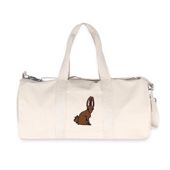 Brauner Hase - Recycelte Canvas-Sporttasche von Stanley/Stella - Naturweiß - Vorne