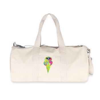 Retro Eis Vintage Kinder Kind 60er  - Recycelte Canvas-Sporttasche von Stanley/Stella - Naturweiß - Vorne