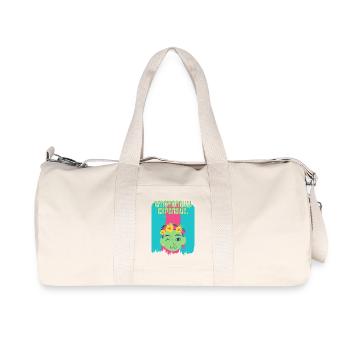Floral Wreath Portrait Neo-Pop - Recycled Canvas Sports Bag by Stanley/Stella - natural - Front
