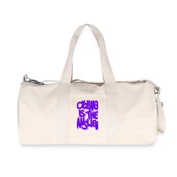Le vélo est la réponse violette - Sac de sport en toile recyclée Stanley/Stella - blanc naturel - Devant