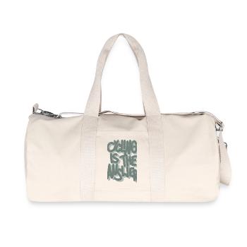Le vélo est la réponse : vert pastel - Sac de sport en toile recyclée Stanley/Stella - blanc naturel - Devant