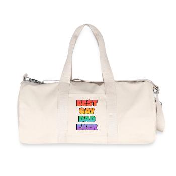 Best Gay Dad Ever Rainbow - Recycled Canvas Sports Bag by Stanley/Stella - natural - Front