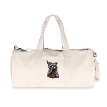 Waschbär Zigarre Whisky  - Recycelte Canvas-Sporttasche von Stanley/Stella - Naturweiß - Vorne