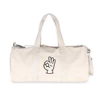 OK signe - Sac de sport en toile recyclée Stanley/Stella - blanc naturel - Devant
