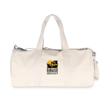Ich arbeite hart am Feierabend - Recycelte Canvas-Sporttasche von Stanley/Stella - Naturweiß - Vorne