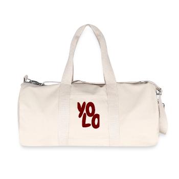 YoLo Saying - Design Y2K streetwear universitaire - Sac de sport en toile recyclée Stanley/Stella - blanc naturel - Devant