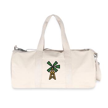 Wind Turbine Farm Graphic - Recycled Canvas Sports Bag by Stanley/Stella - natural - Front
