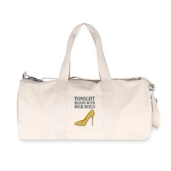 Talons hauts pailletés – Ce soir commence par... - Sac de sport en toile recyclée Stanley/Stella - blanc naturel - Devant