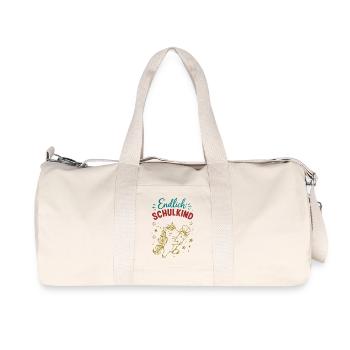 Endlich Schulkind - Recycelte Canvas-Sporttasche von Stanley/Stella - Naturweiß - Vorne