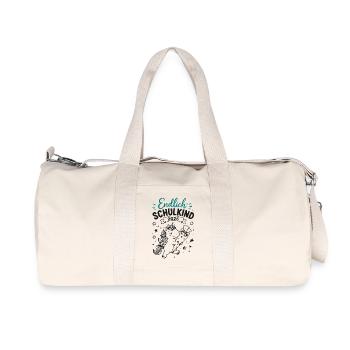 Endlich Schulkind 2026 Unicorn - Recycelte Canvas-Sporttasche von Stanley/Stella - Naturweiß - Vorne