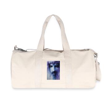 Sacred Face in Purple Blue Watercolor - Recycled Canvas Sports Bag by Stanley/Stella - natural - Front